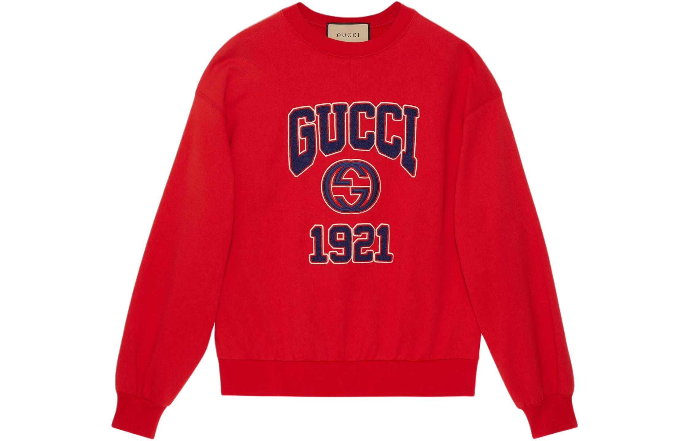 Order Gucci SS24 Sweatshirt Merah Katun Bordir. 768530-XJF3O-6429
