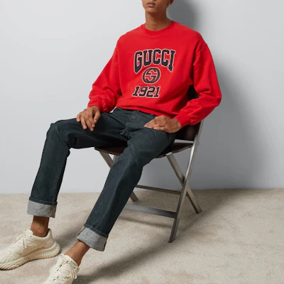 Gucci SS24 Sweatshirt Merah Katun Bordir. 768530-XJF3O-6429 Lookbook Gucci SS24 Sweatshirt Merah Katun Bordir. 768530-XJF3O-6429