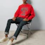 Lookbook Gucci SS24 Sweatshirt Merah Katun Bordir. 768530-XJF3O-6429