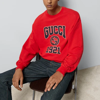 Gucci SS24 Sweatshirt Merah Katun Bordir. 768530-XJF3O-6429 Shop Gucci SS24 Sweatshirt Merah Katun Bordir. 768530-XJF3O-6429