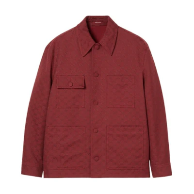 Gucci SS24 Red Single-Breasted Logo Long-Sleeve Jacket for Men 800792-Z8BU1-6207