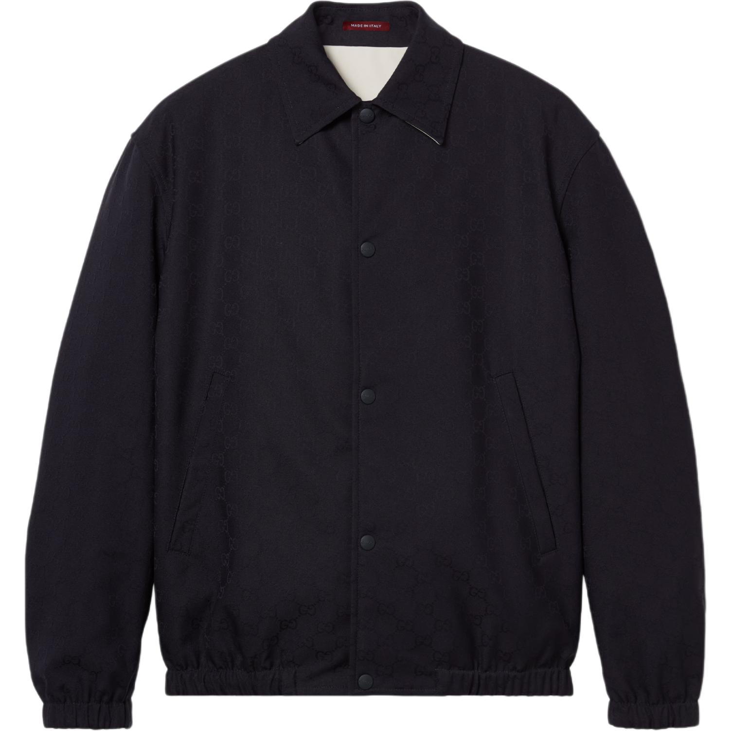 Gucci SS24 Solid Navy Blue Single-Breasted Long Sleeve Jacket 787211-ZARA3-4330