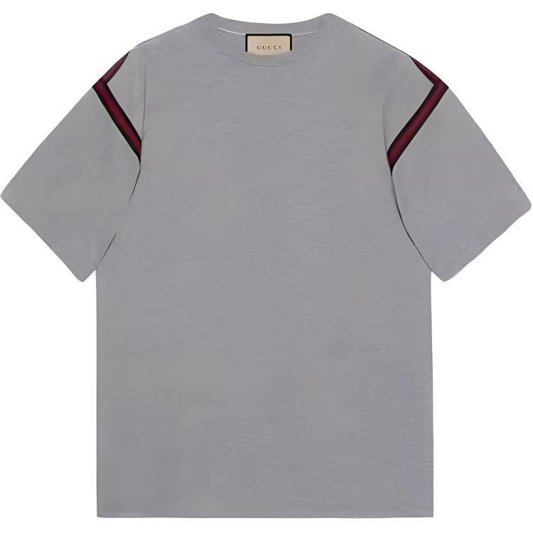 Gucci SS24 Striped Crew Neck Short Sleeve T-Shirt Grey for Men 768443-XJF7G-1056