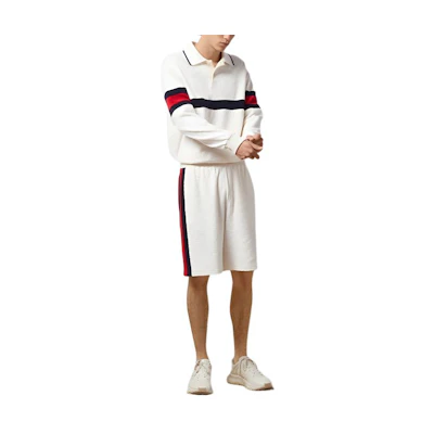 Gucci SS24 Striped Drawstring Casual Shorts Off-White 768504-XJF37-9275