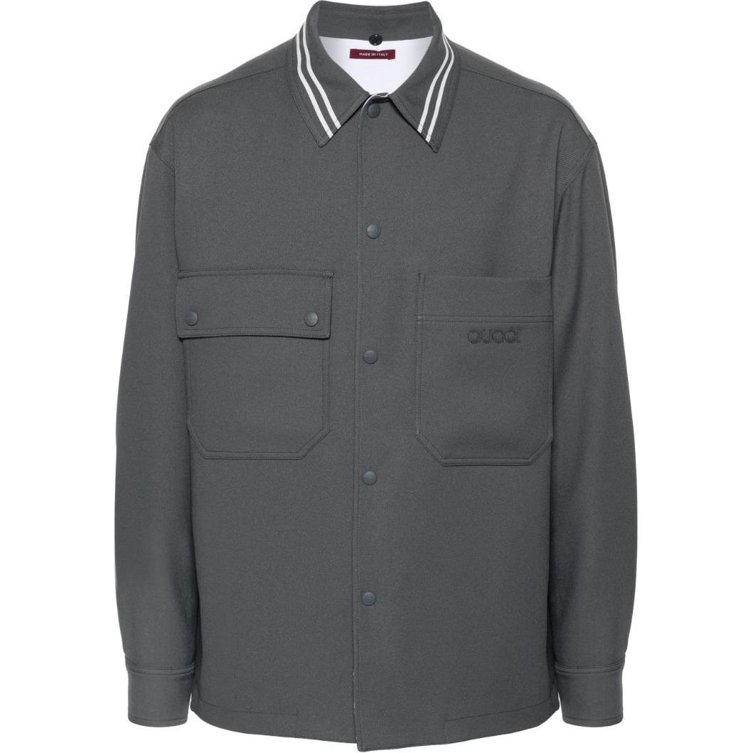 Gucci SS24 Striped Logo Detachable Hood Oversized Jacket Men’s Cool Gray 787229-ZARAD-1202