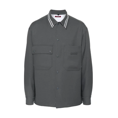 Gucci SS24 Striped Logo Detachable Hood Oversized Jacket Men’s Cool Gray 787229-ZARAD-1202