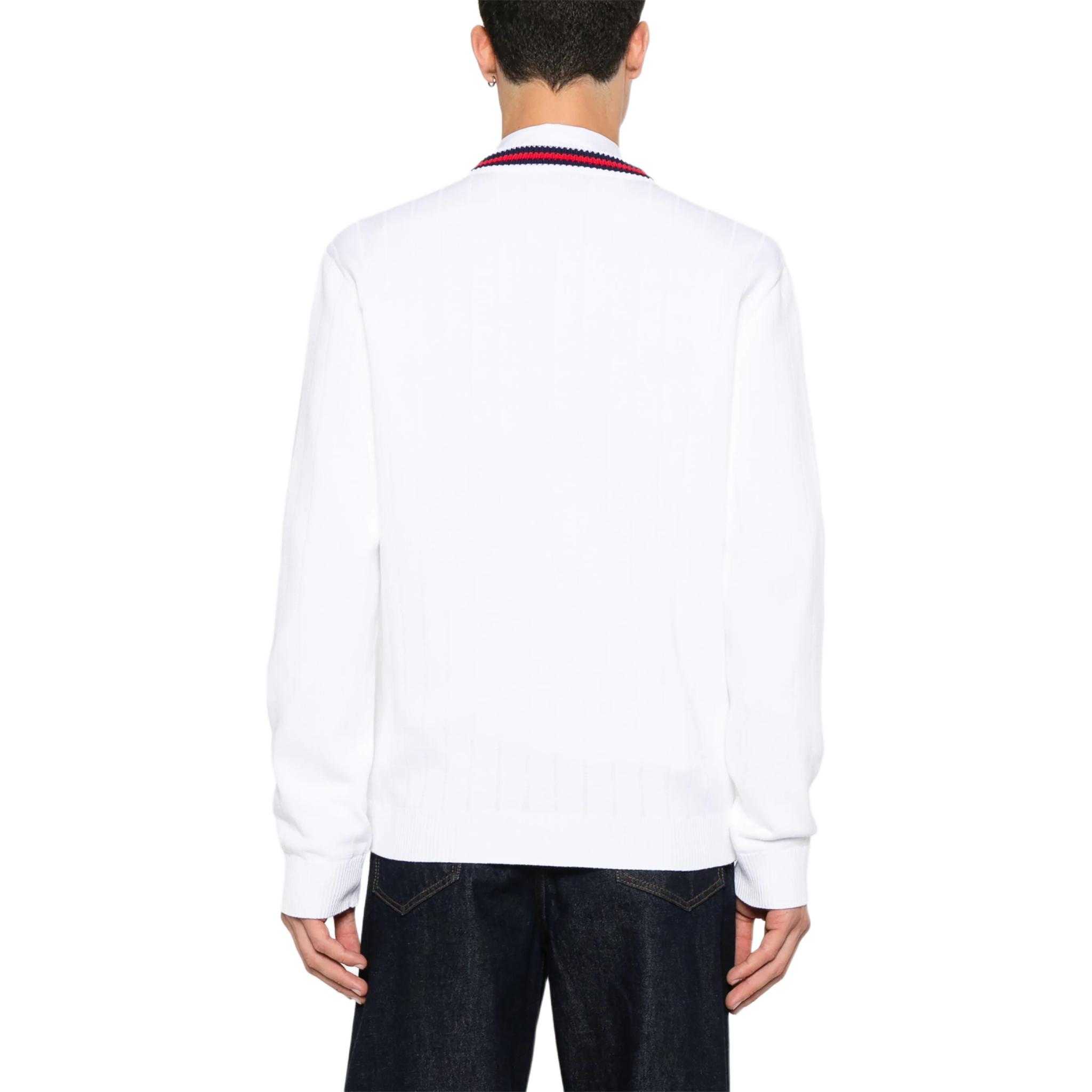 GUCCI SS24 White Loose-Fit Knit Cardigan with Logo Embroidery 795826-XKD7M 圖 4