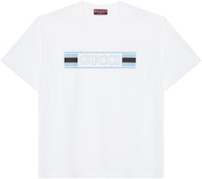 GUCCI SS25 Printed Knit Cotton Short Sleeve T-Shirt White Mens. 796395-XJG3P GUCCI SS25 Printed Knit Cotton Short Sleeve T-Shirt White Mens. 796395-XJG3P