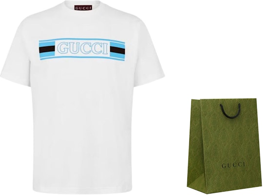 GUCCI SS25 Printed Knit Cotton Short Sleeve T-Shirt White Mens. 796395-XJG3P Shop GUCCI SS25 Printed Knit Cotton Short Sleeve T-Shirt White Mens. 796395-XJG3P