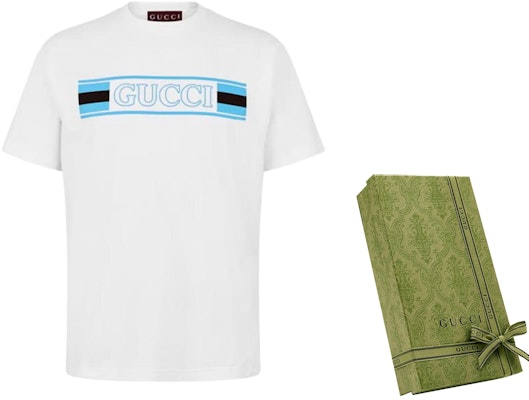 GUCCI SS25 Printed Knit Cotton Short Sleeve T-Shirt White Mens. 796395-XJG3P Details for GUCCI SS25 Printed Knit Cotton Short Sleeve T-Shirt White Mens. 796395-XJG3P