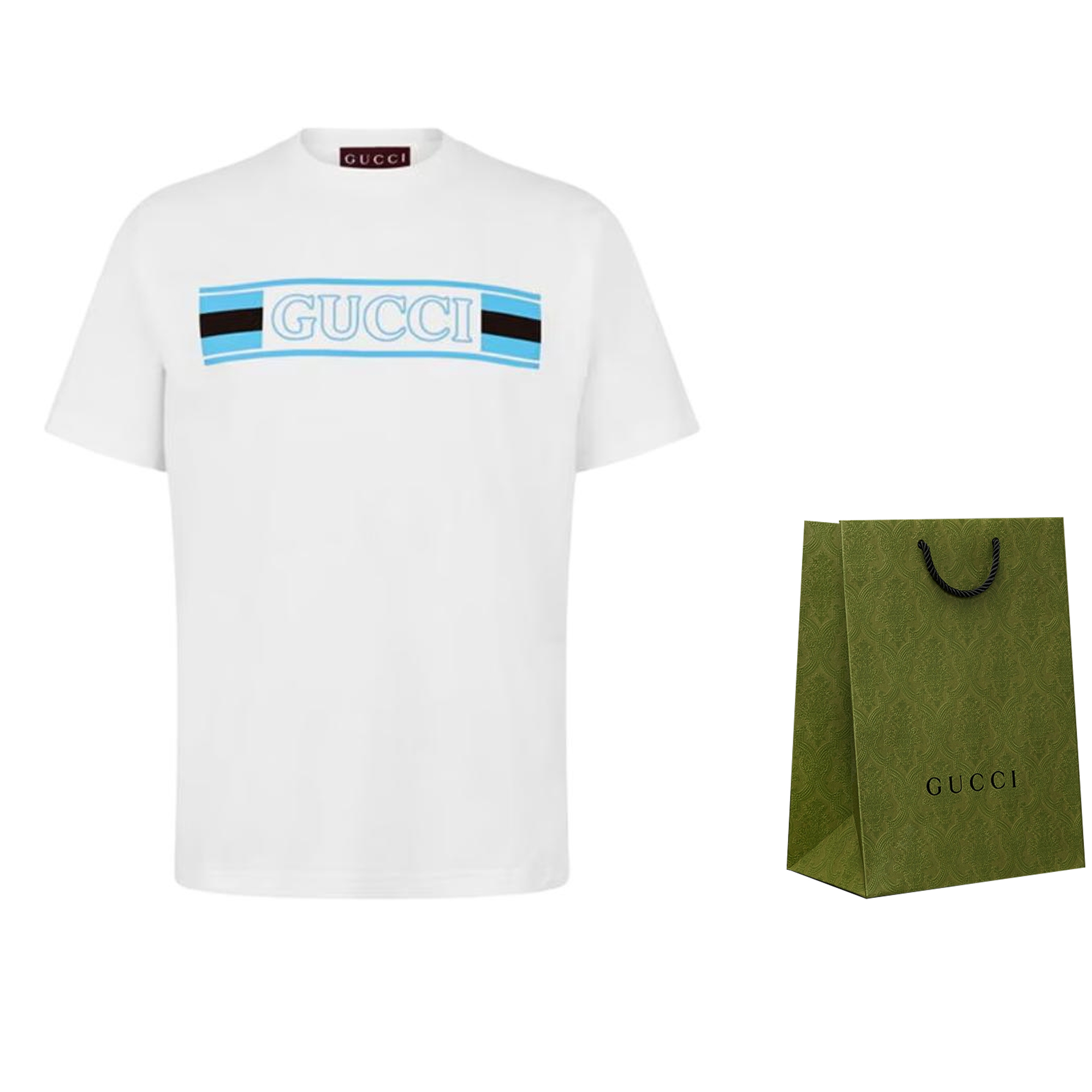 GUCCI SS25 White Printed Knit Cotton Short Sleeve T-Shirt 796395XJG3P9074 圖 4