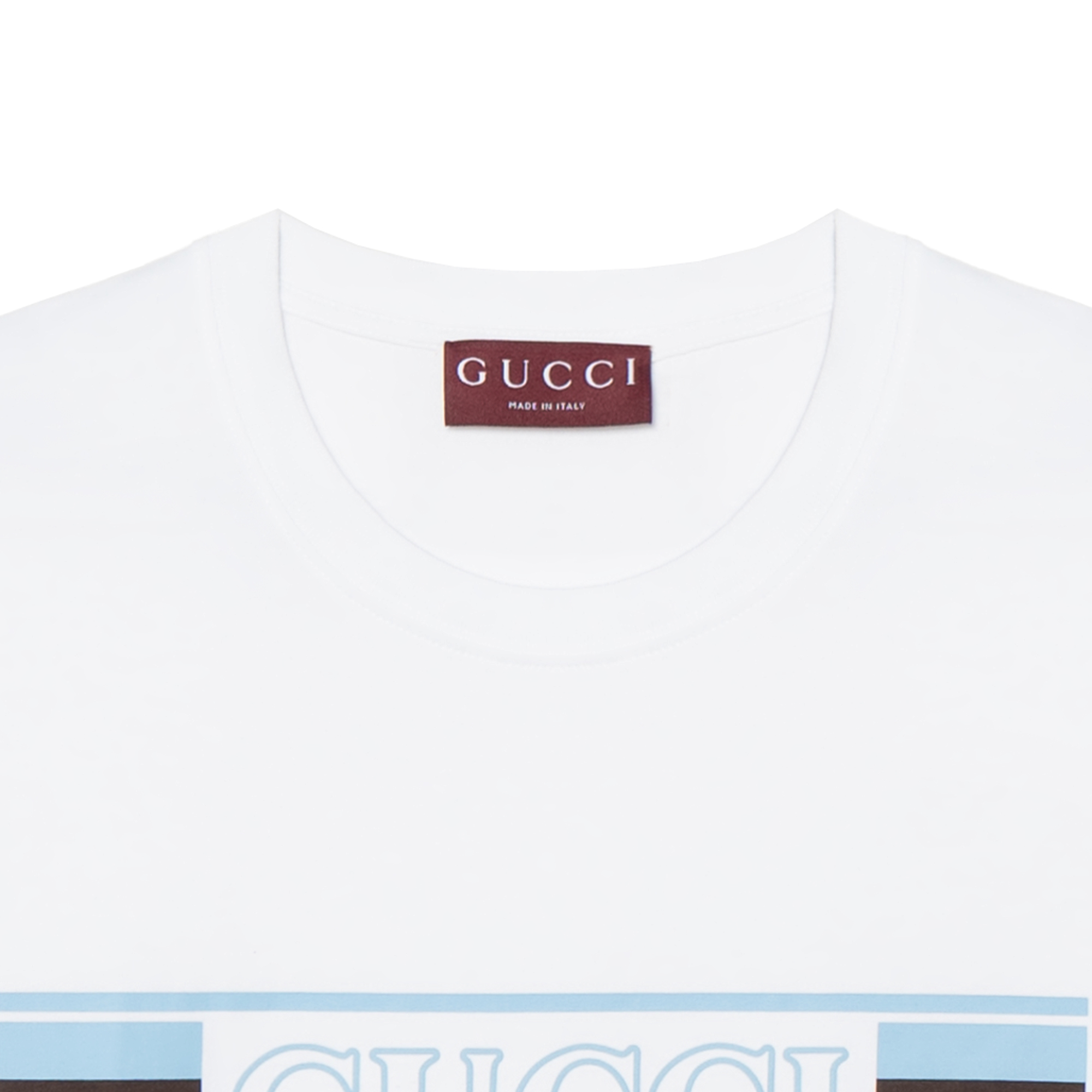 GUCCI SS25 White Printed Knit Cotton Short Sleeve T-Shirt 796395XJG3P9074 圖 10