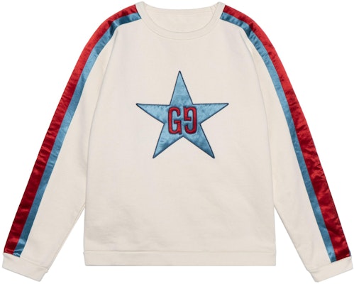 Gucci Star Logo Sweater Crewneck Garis Putih 576065-XJBBQ-9761 Buy Gucci Star Logo Sweater Crewneck Garis Putih 576065-XJBBQ-9761