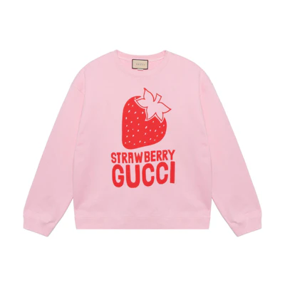 Gucci Strawberry Logo Crewneck Sweatshirt Pink SS22 681217-XJDV1-5904