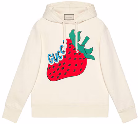 Gucci 草莓印花灰白色連帽衫 475374-XJA1R-9230 Buy Gucci 草莓印花灰白色連帽衫 475374-XJA1R-9230