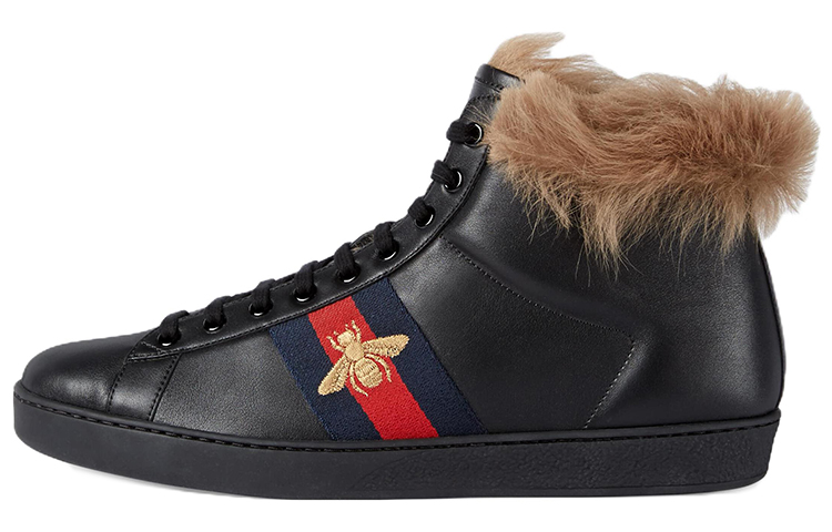 Gucci Stripe Ace High 'Black Fur' 497367-0FI50-1093