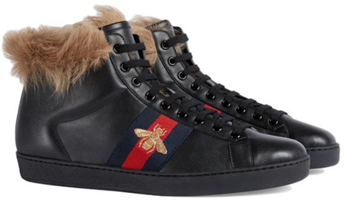 GUCCI古馳 ACE 皮革 高筒繫帶 時尚板鞋 男款 黑色 Order GUCCI古馳 ACE 皮革 高筒繫帶 時尚板鞋 男款 黑色