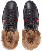Lookbook Gucci Stripe Ace High ''Schwarzer Pelz'' Sneakers 497367-0FI50-1093