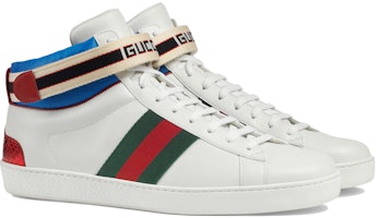 Gucci 高帮条纹 Ace '白色' 运动鞋 523472-0FIW0-9092 Lookbook Gucci 高帮条纹 Ace '白色' 运动鞋 523472-0FIW0-9092