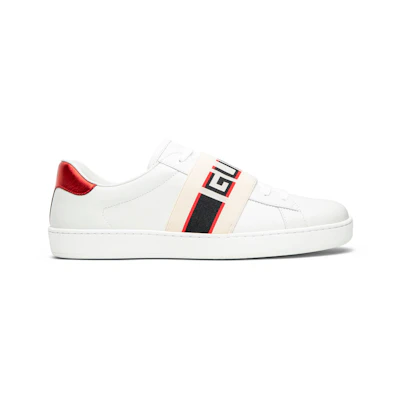 Gucci Stripe Leather Sneaker 'White Red Black'