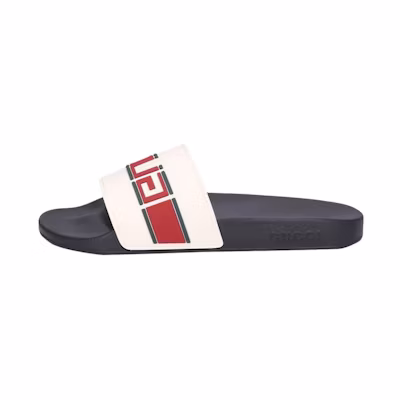 Gucci Stripe Rubber Slide Sandal 'White Red Green'