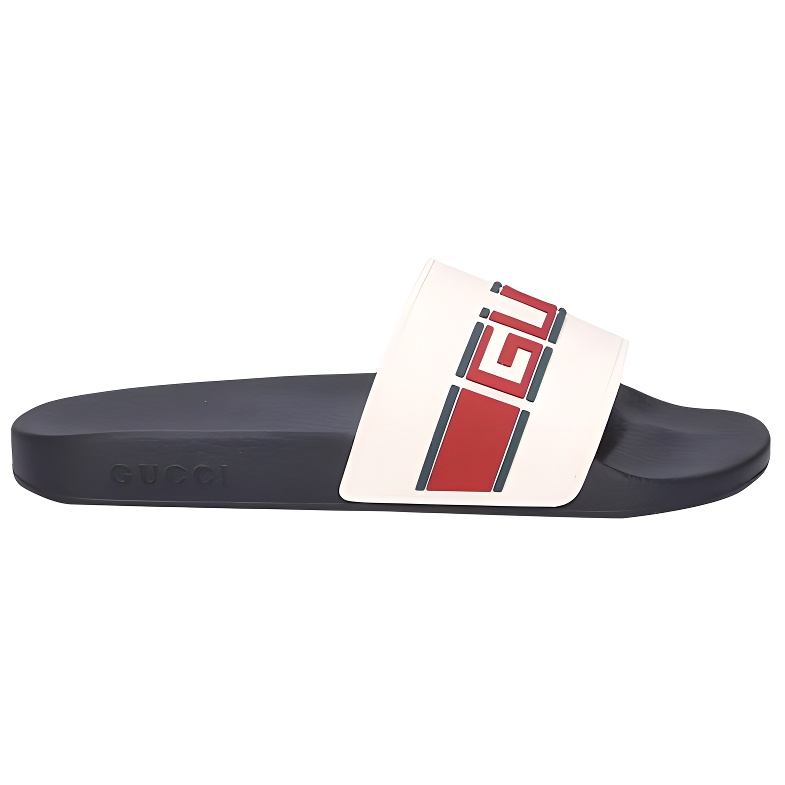 Gucci Stripe Rubber Slide Sandal 'White Red Green' 圖 2