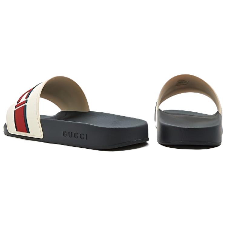 Gucci Stripe Rubber Slide Sandal 'White Red Green' 圖 4