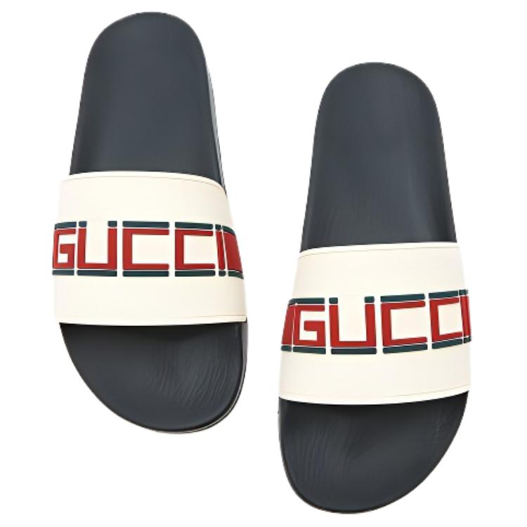 Gucci Stripe Rubber Slide Sandal 'White Red Green' 圖 5