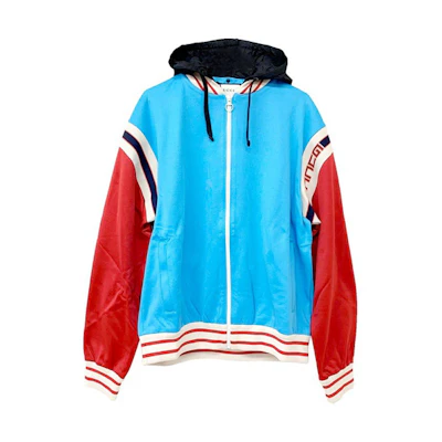 Gucci Striped Detachable Hood Bomber Jacket for Men Blue 522940-X9T11-4806