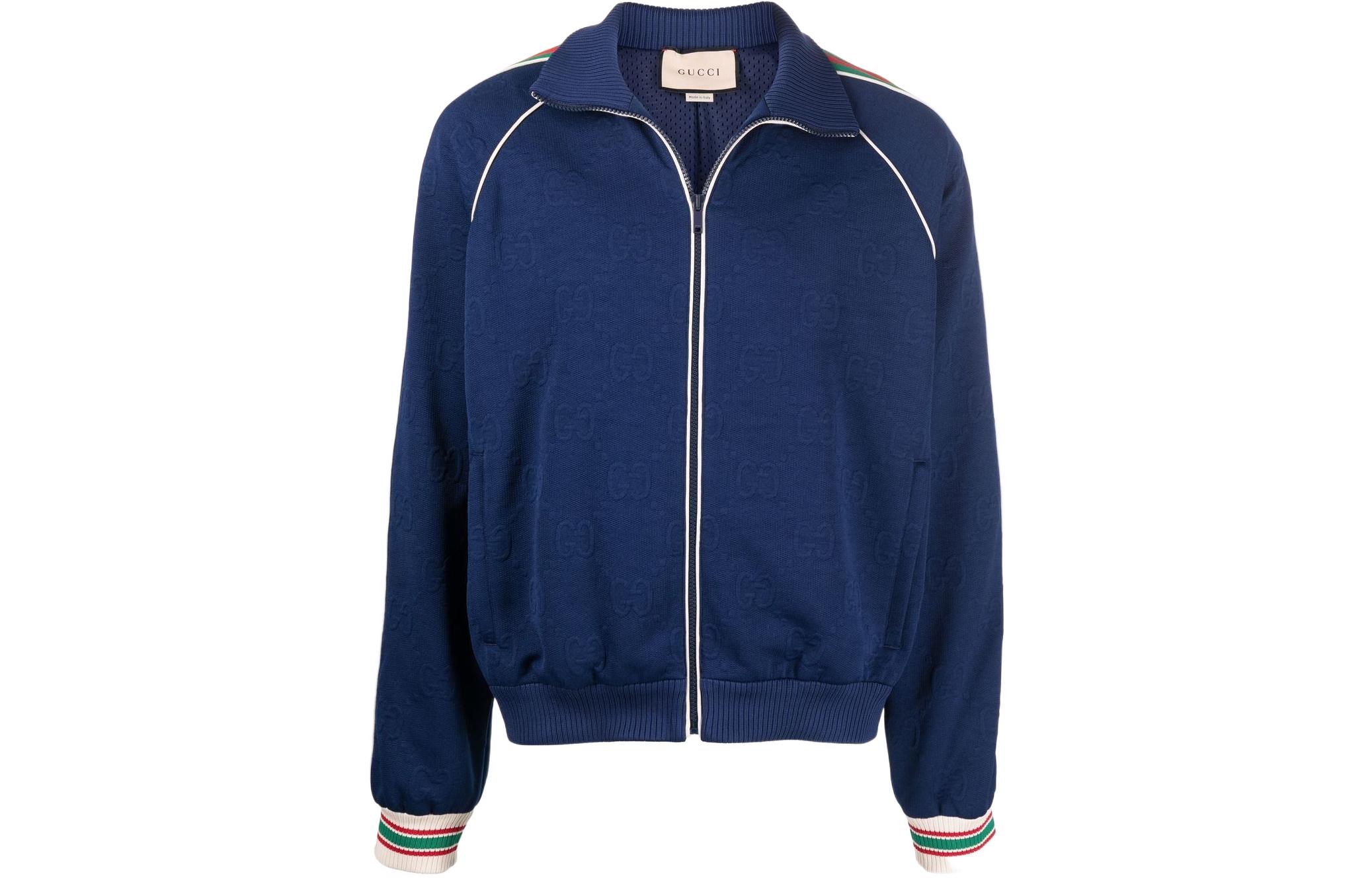 Gucci Striped Jacquard Knit Track Jacket Men’s Blue 662270-XJDE9-4464