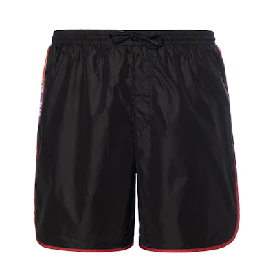 Gucci Striped Logo Print Mid-Rise Loose Shorts Unisex Black 577800-XHABJ-1082