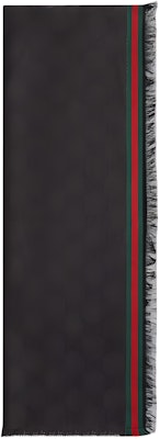 Bufanda Negra de Punto Seda Algodón con Logo Rayado GUCCI Accesorio. 7952844G4831066 Buy Bufanda Negra de Punto Seda Algodón con Logo Rayado GUCCI Accesorio. 7952844G4831066