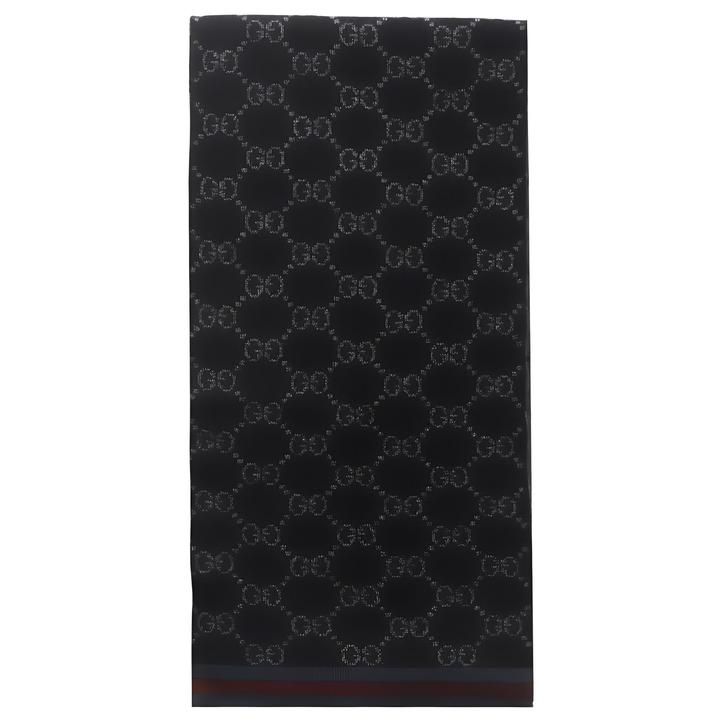 GUCCI Striped Long Scarf Black Monogram Knit Unisex Couple Model 325806-3G206-1062