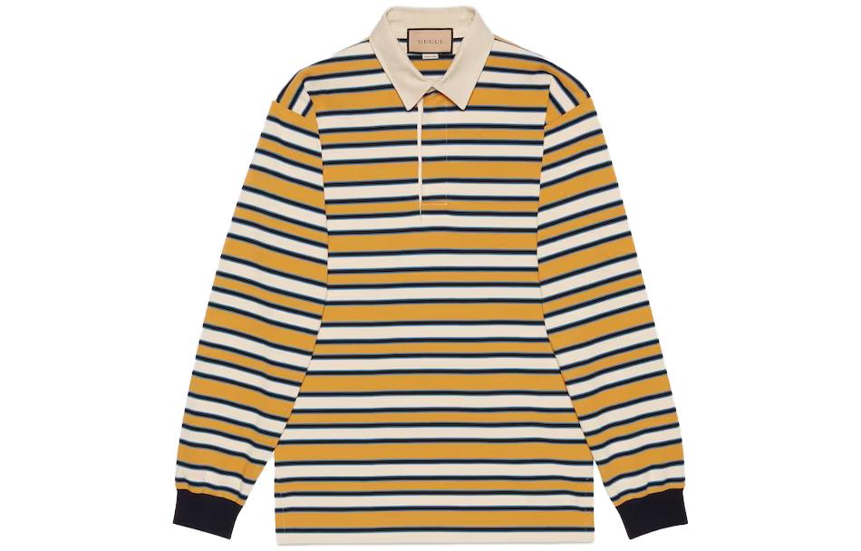 Gucci Striped Long Sleeve Polo Shirt Multicolor Men 758531-XJFX3-7218