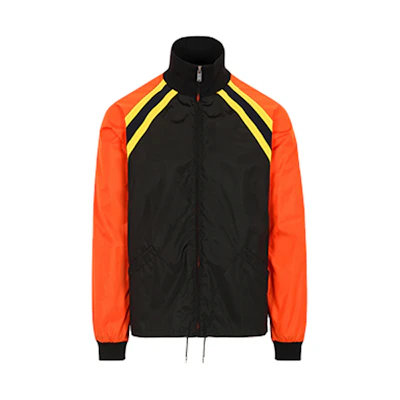 Gucci Striped Nylon Jacket Unisex Black Orange 500958Z707C1565