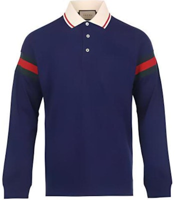 Gucci Striped Polo Lengan Panjang Pria Biru SS23 715268-XJETR-4030 Buy Gucci Striped Polo Lengan Panjang Pria Biru SS23 715268-XJETR-4030