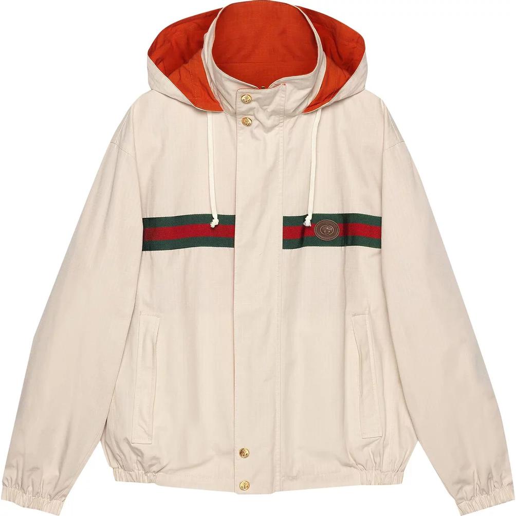 Gucci Striped Print Colorblock Hooded Jacket White 639277-Z8AL0-9670