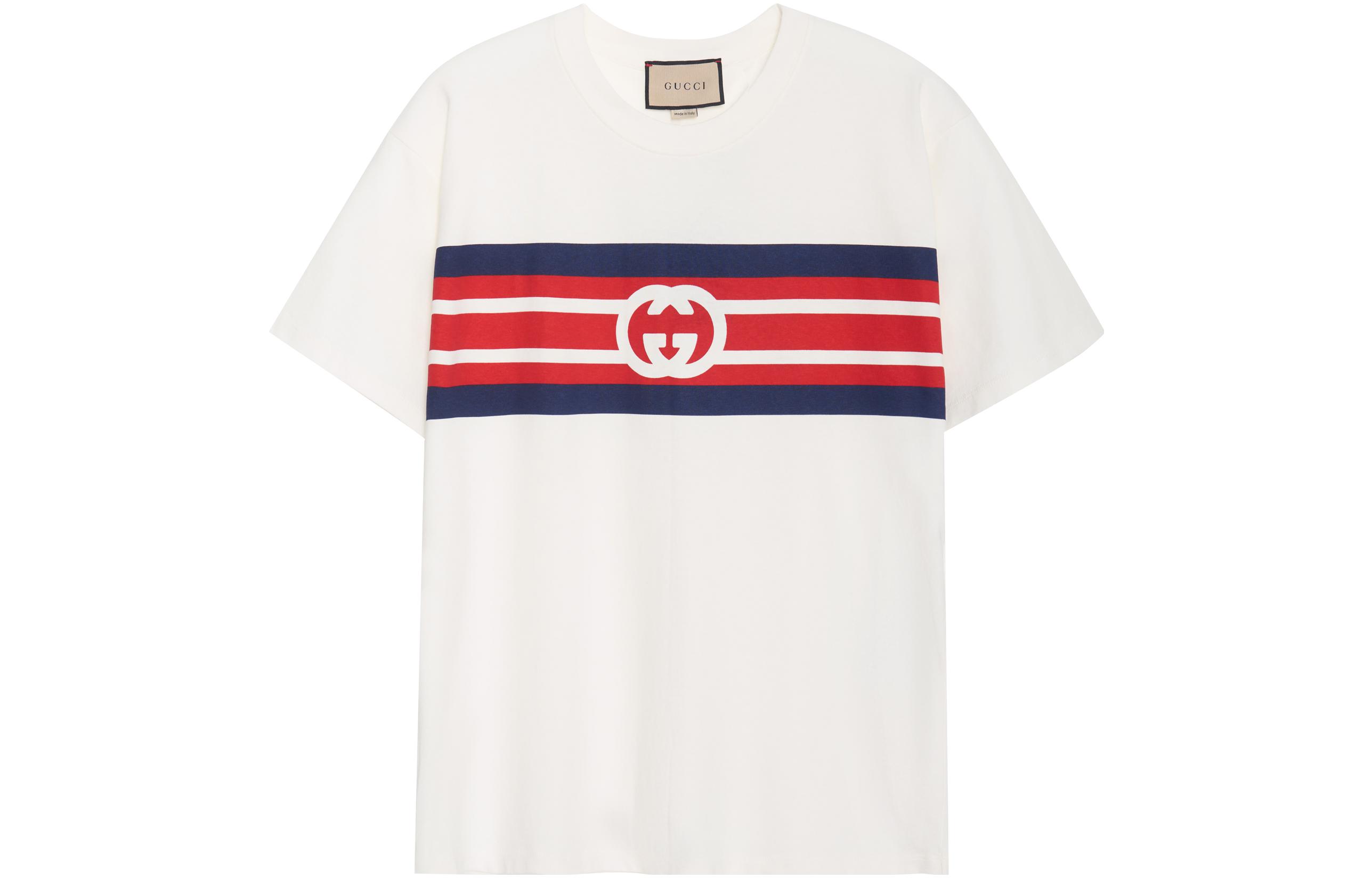 Gucci Striped Print Short Sleeve T-Shirt Men’s Off-White 616036-XJDAG-9095
