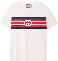 Gucci Striped Print Short Sleeve T-Shirt Men’s Off-White 616036-XJDAG-9095 Gucci Striped Print Short Sleeve T-Shirt Men’s Off-White 616036-XJDAG-9095