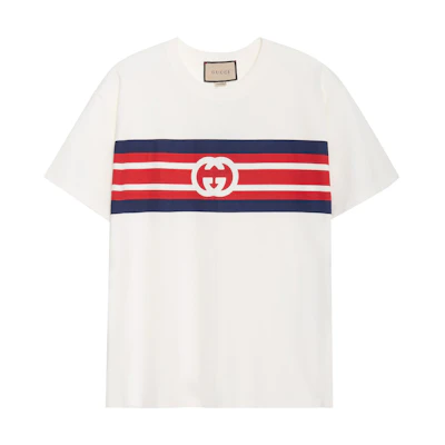 Gucci Striped Print Short Sleeve T-Shirt Men’s Off-White 616036-XJDAG-9095