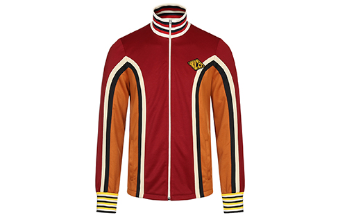 Gucci Striped Print Zip-Up Burgundy Jacket Unisex Casual Outerwear 515077-X9R84-5594