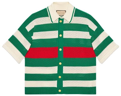 Gucci Striped Short-Sleeve Polo Cardigan Multicolor 739958XKDFD3861 Buy Gucci Striped Short-Sleeve Polo Cardigan Multicolor 739958XKDFD3861