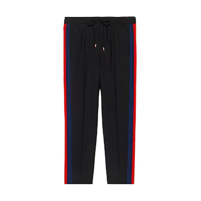 Gucci Striped Wool Cropped Pants Black for Men 493714-Z6903-1387
