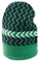 Shop GUCCI 綠色條紋羊毛針織毛帽 男女情侶款式. 544631 4G206 3768