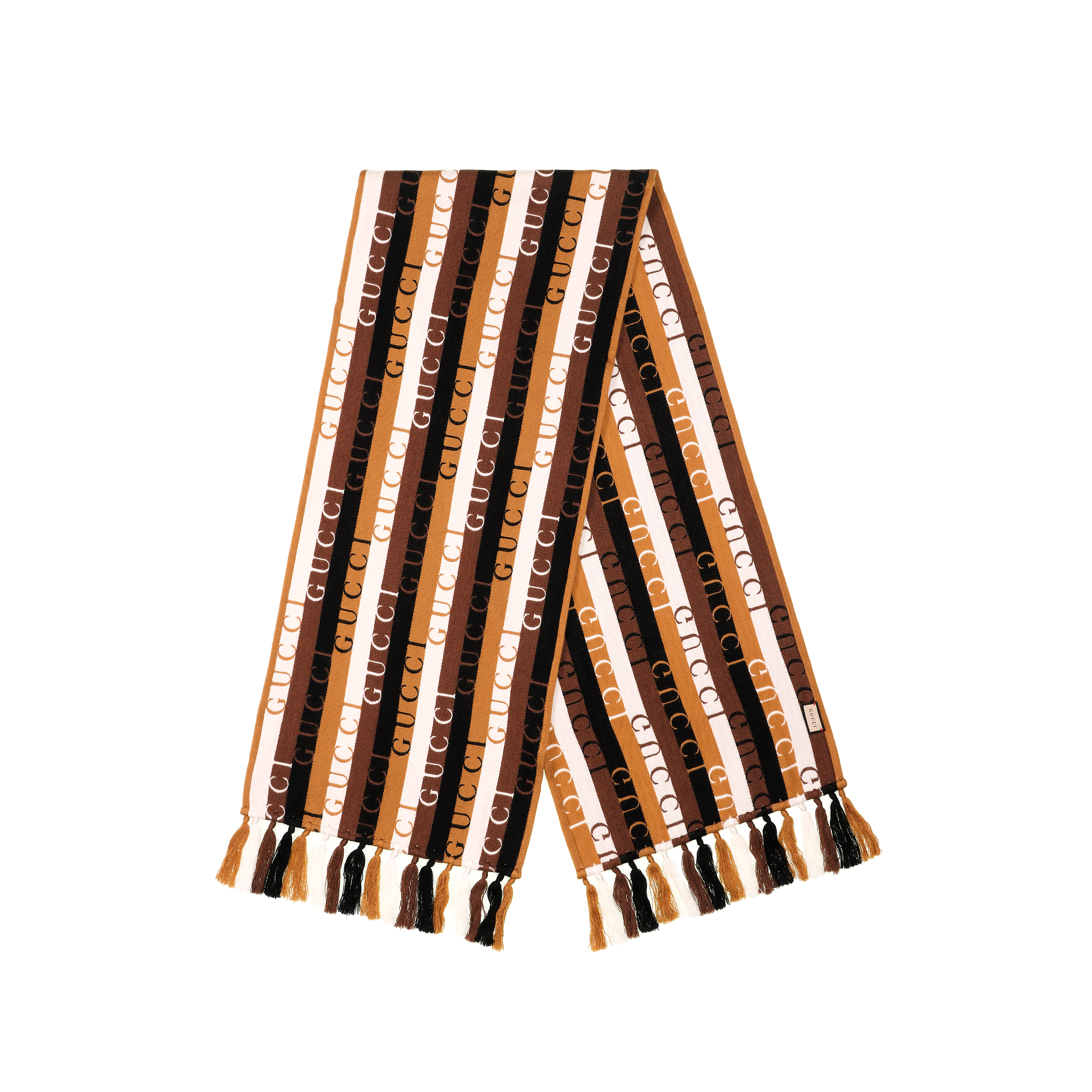 GUCCI Striped Wool Scarf Unisex Couples Brown 634166-4GB22-2764 圖 3