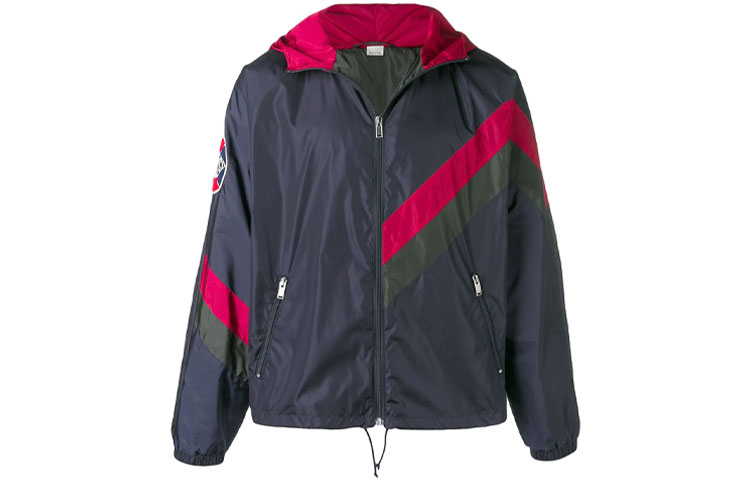 Gucci Striped Zip-Up Hoodie Jacket Blue - 553284-ZAAU6-4418