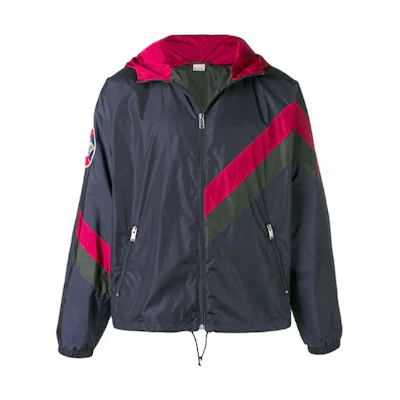 Gucci Striped Zip-Up Hoodie Jacket Blue - 553284-ZAAU6-4418