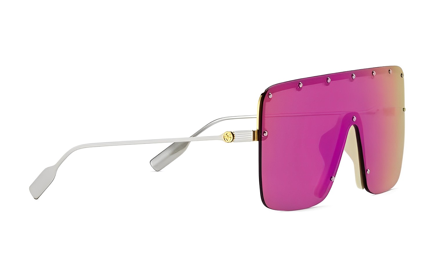 GUCCI Studded Alloy Irregular Shaped Purple Sunglasses for Men. 705388I33308055 圖 3