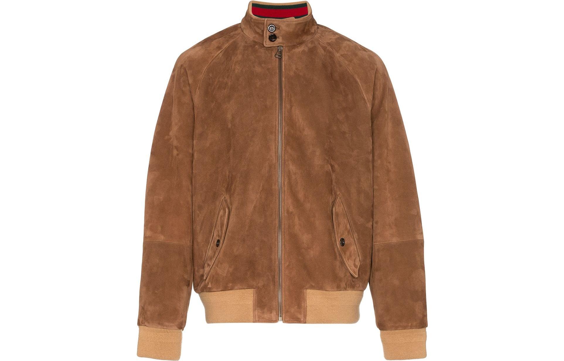 Gucci Suede Bomber Jacket for Men in Brown 573544-XNAFH-BROWN