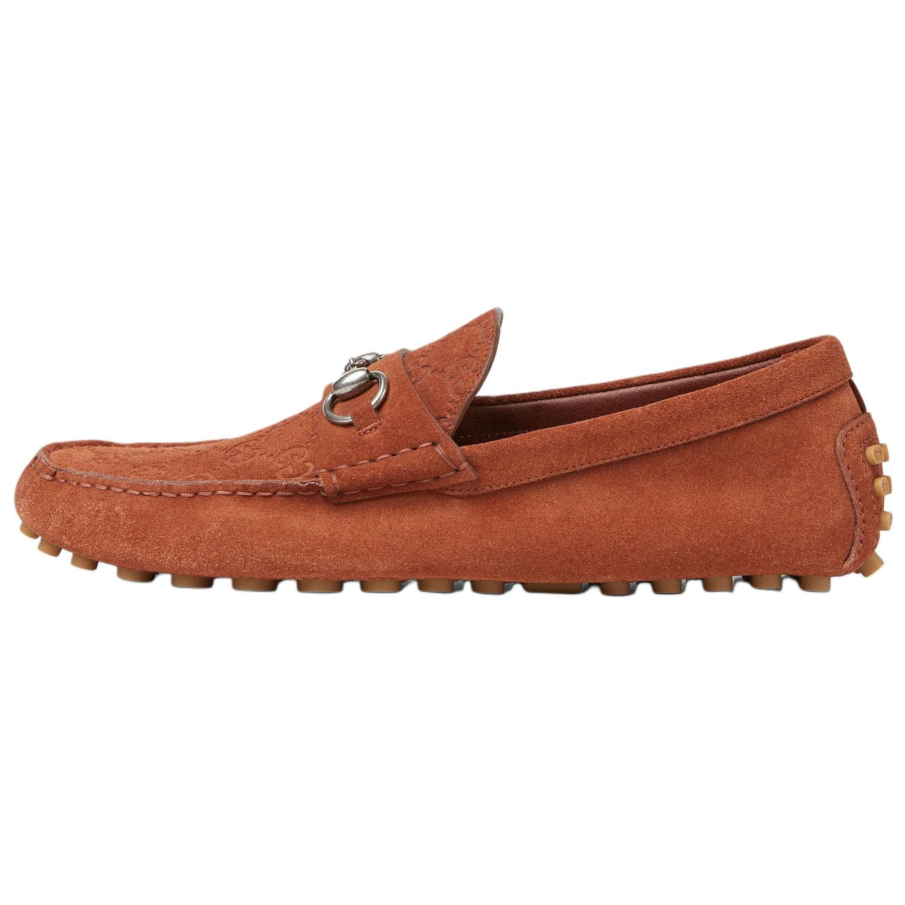 GUCCI Suede Horsebit Loafers Brown 795279 AADWB 6329